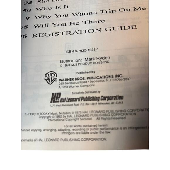 Vintage Michael Jackson songbooks Dangerous / Bad albums for Piano and Organ EZ - Picture 9 of 16